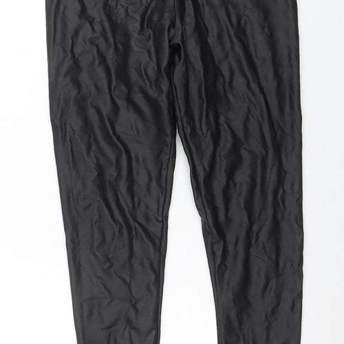 Yu & Me Women’s Black Faux Leather Stretch Leggings M