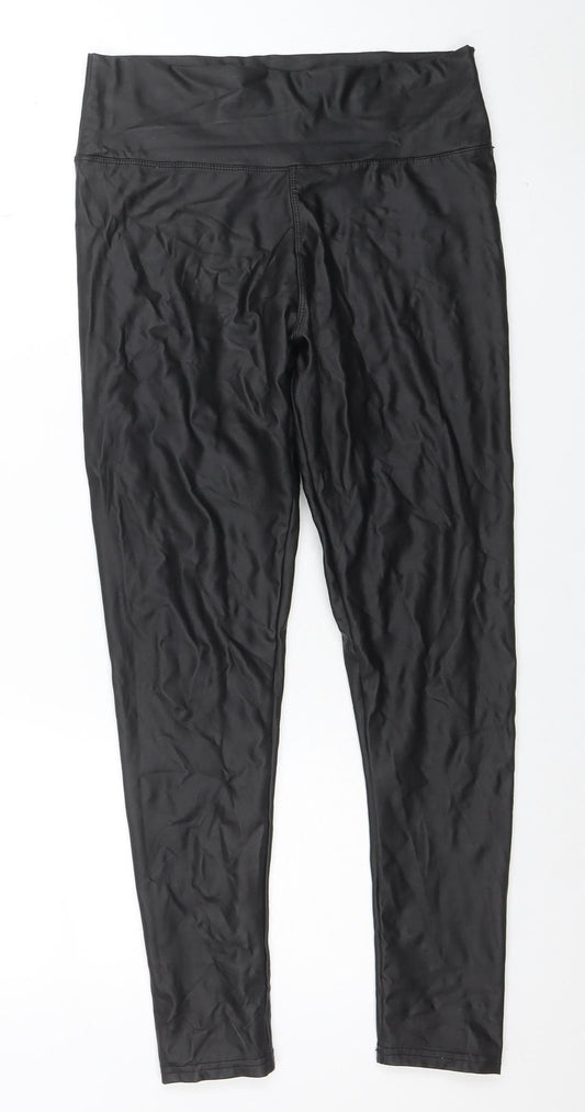 Yu & Me Women’s Black Faux Leather Stretch Leggings M