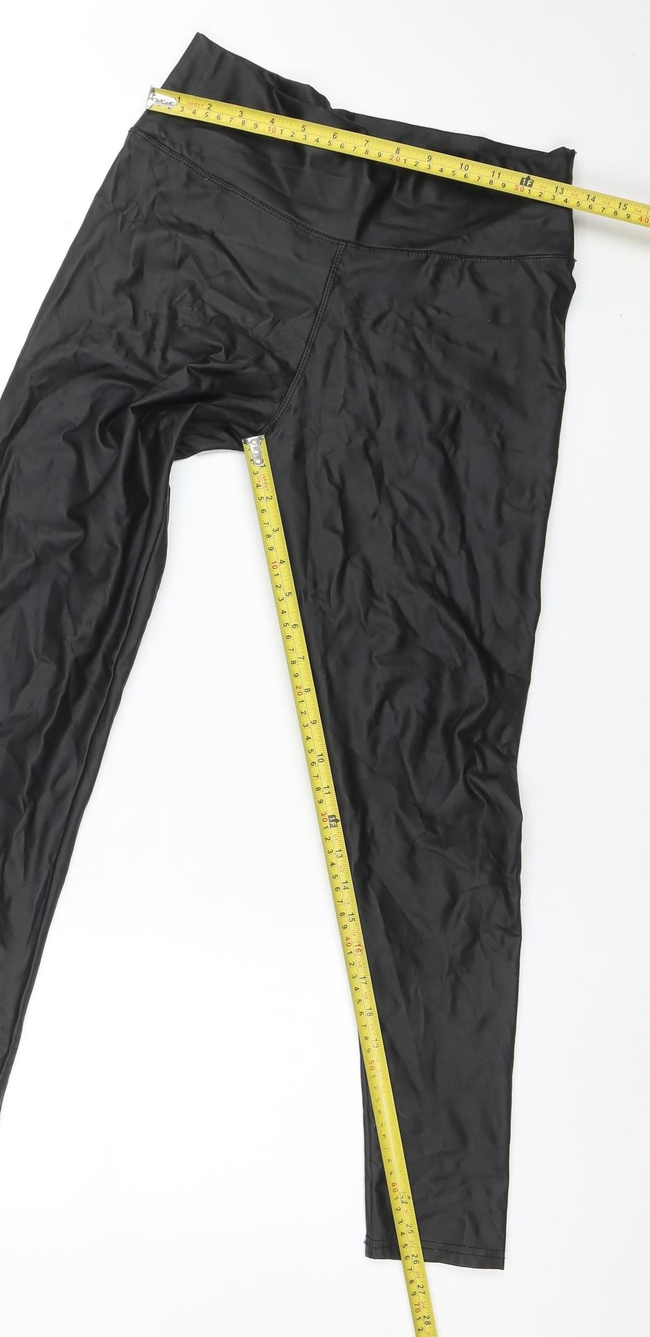 Yu & Me Women’s Black Faux Leather Stretch Leggings M