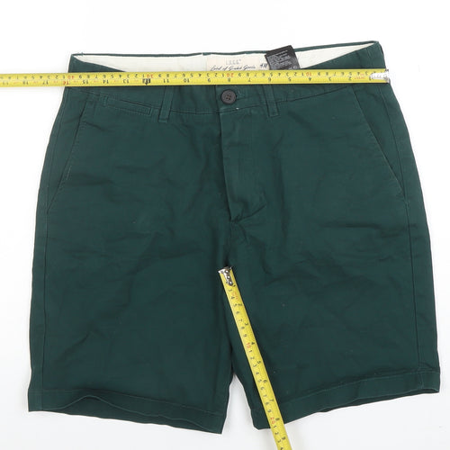 H&M Men’s Green Chino Shorts Size M 31in Cotton Casual Summer