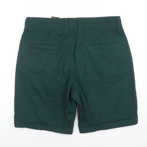 H&M Men’s Green Chino Shorts Size M 31in Cotton Casual Summer