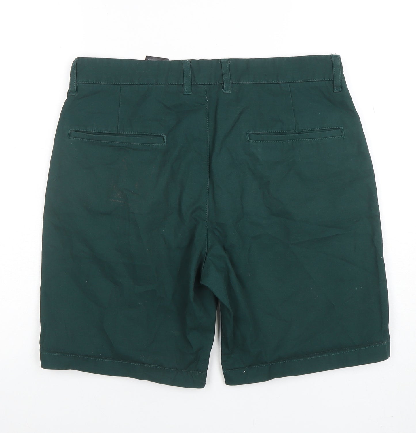 H&M Men’s Green Chino Shorts Size M 31in Cotton Casual Summer