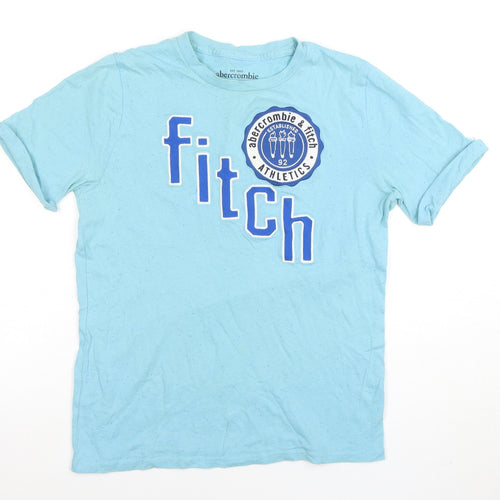 Abercrombie & Fitch Boys Blue Graphic T-Shirt 11-12 Years Short Sleeve Casual