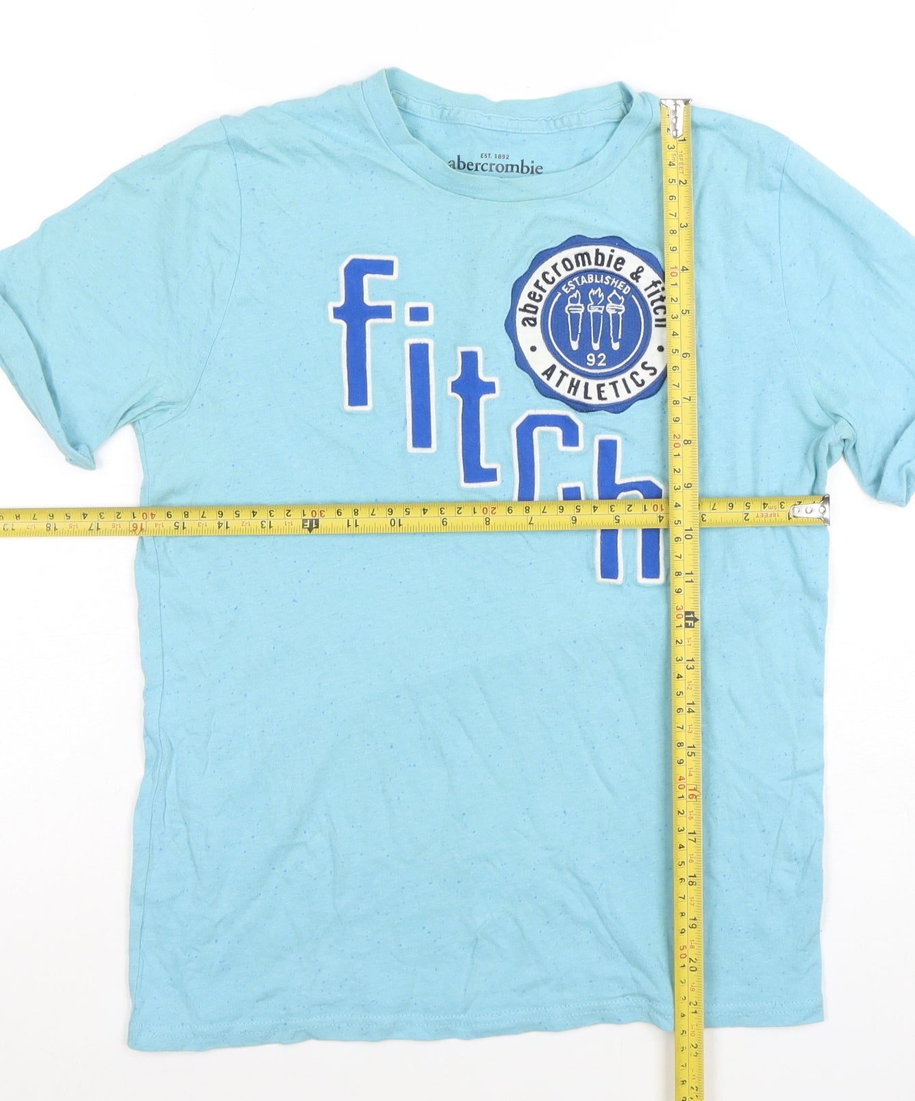 Abercrombie & Fitch Boys Blue Graphic T-Shirt 11-12 Years Short Sleeve Casual