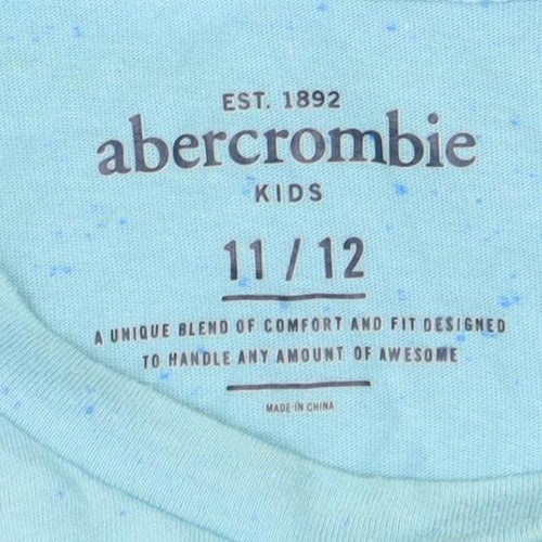 Abercrombie & Fitch Boys Blue Graphic T-Shirt 11-12 Years Short Sleeve Casual