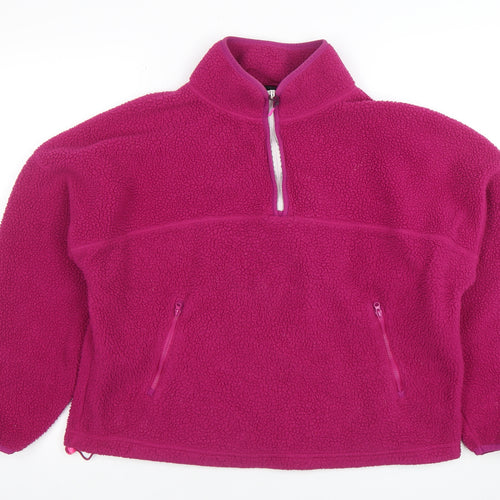 DUNNES Women’s Pink Fleece 1/4 Zip Sweatshirt Size M Polyester