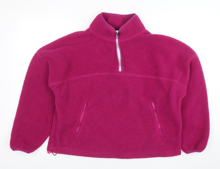 DUNNES Women’s Pink Fleece 1/4 Zip Sweatshirt Size M Polyester