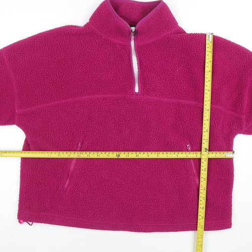 DUNNES Women’s Pink Fleece 1/4 Zip Sweatshirt Size M Polyester