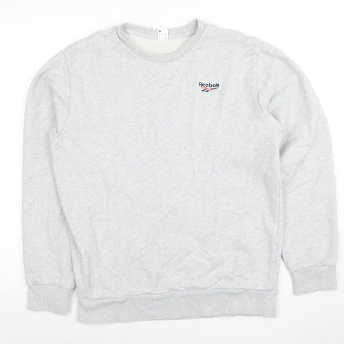 Reebok Men’s Grey Cotton Crew Neck Sweatshirt M