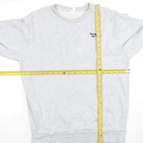 Reebok Men’s Grey Cotton Crew Neck Sweatshirt M