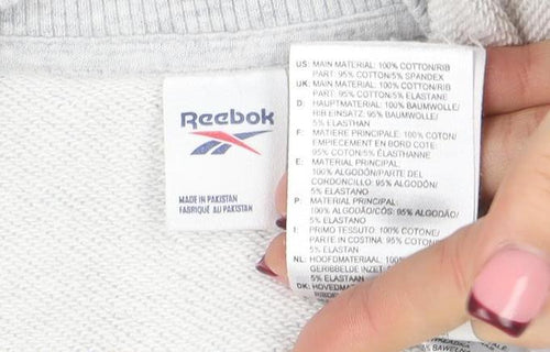 Reebok Men’s Grey Cotton Crew Neck Sweatshirt M
