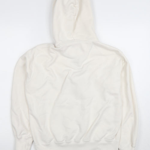 Uniqlo Women White Full Zip Hoodie Size M Cotton Blend
