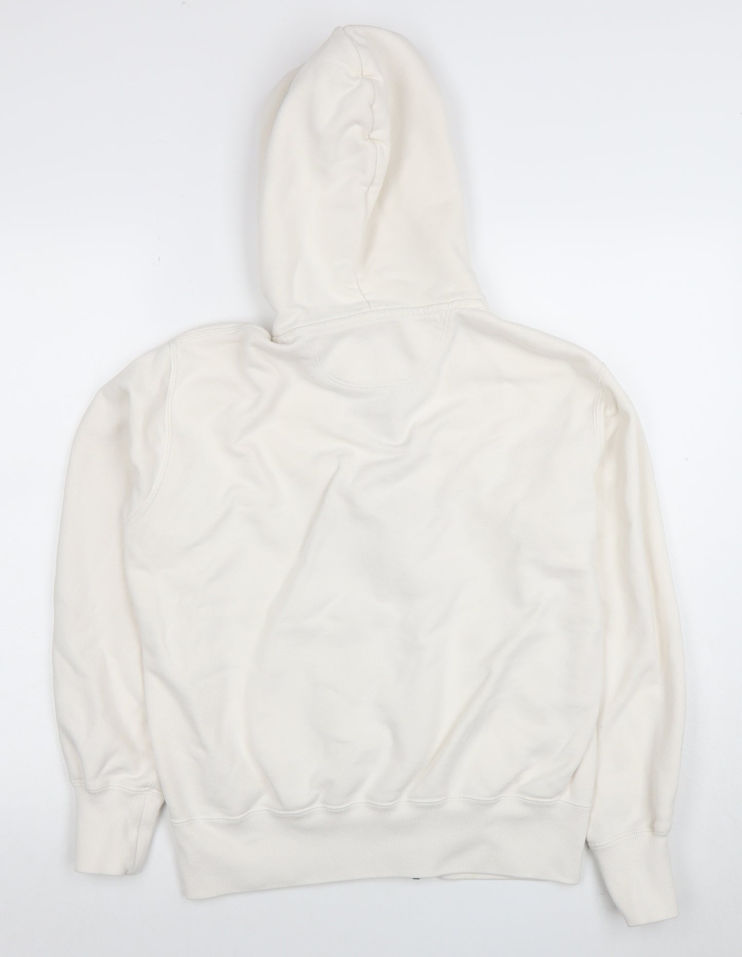 Uniqlo Women White Full Zip Hoodie Size M Cotton Blend