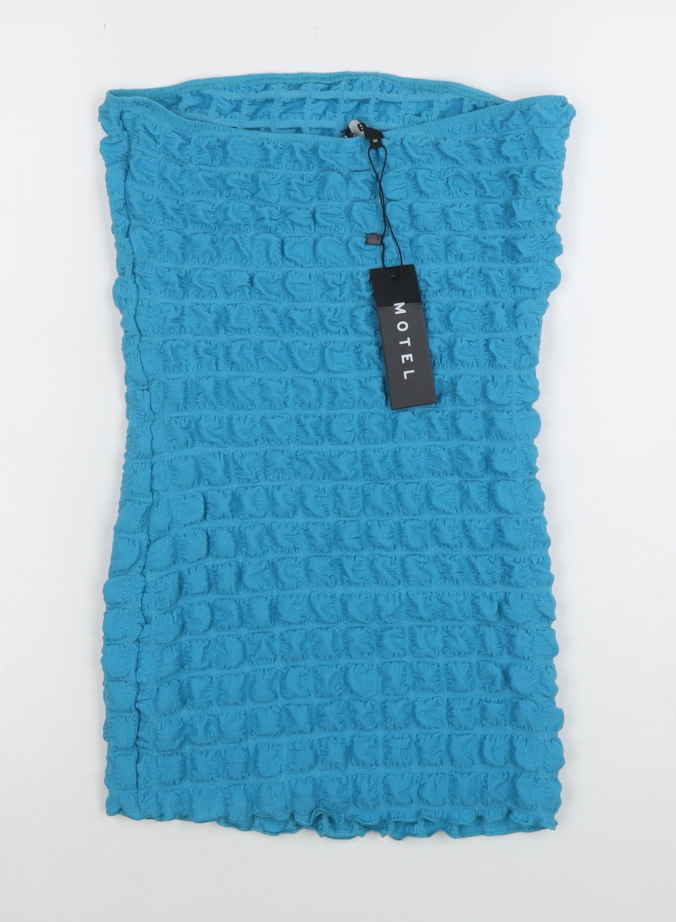 Motel Women Blue Strapless Stretch Bodycon Short Dress Size S
