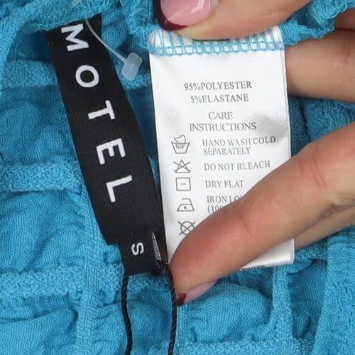 Motel Women Blue Strapless Stretch Bodycon Short Dress Size S