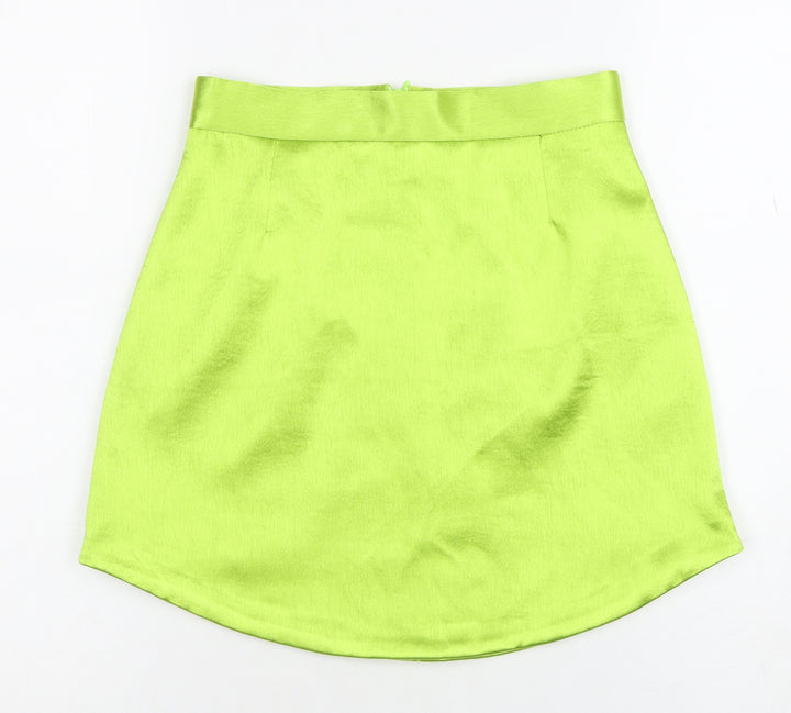 River Island Women’s Green Satin Mini Skirt Set UK 6