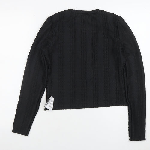 ASOS Women’s Black Cropped Button-Up Long Sleeve Top Size S