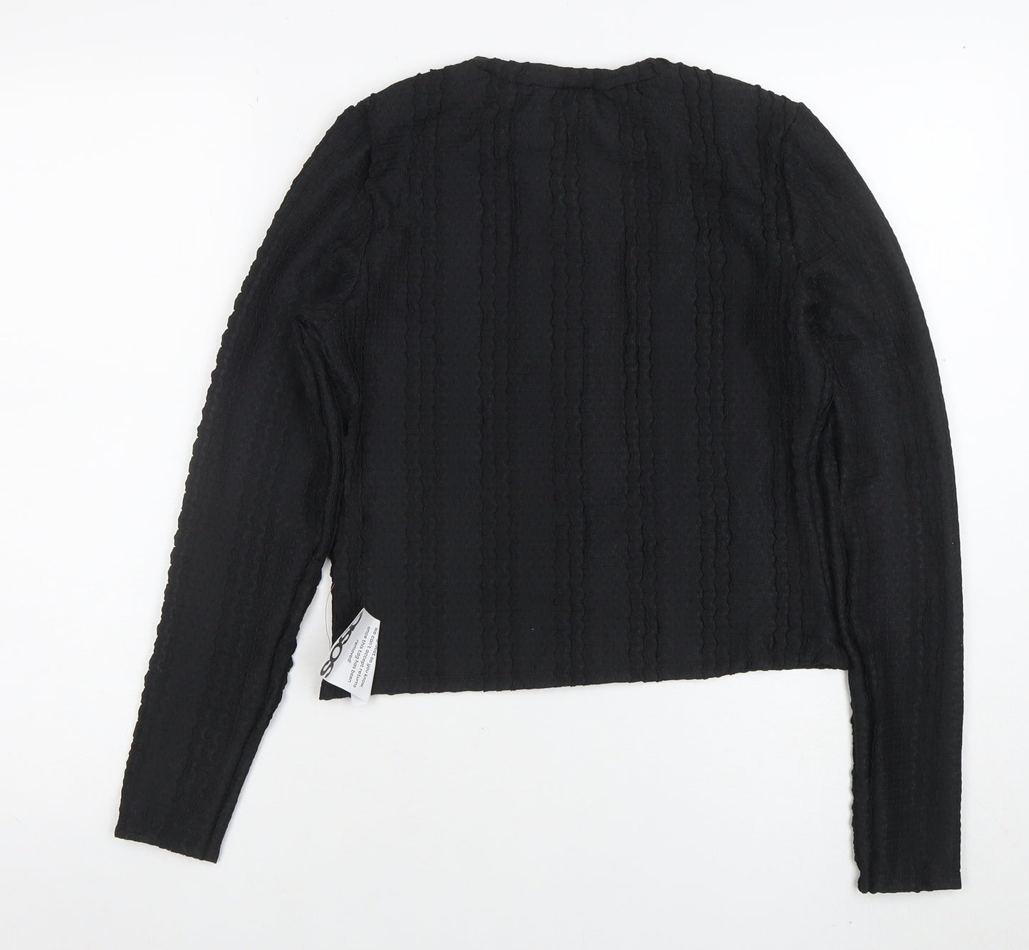 ASOS Women’s Black Cropped Button-Up Long Sleeve Top Size S