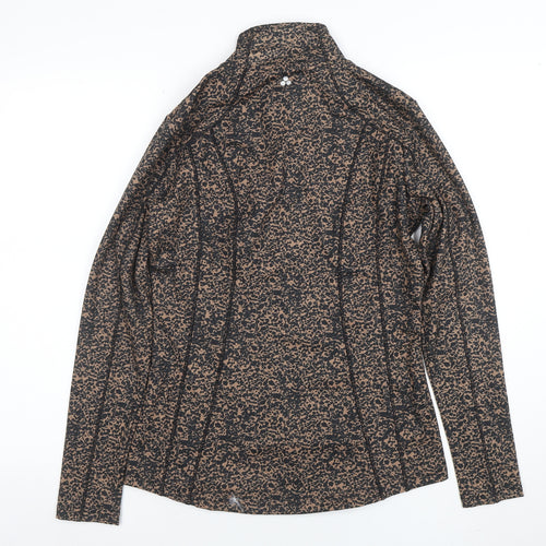 Dunnes Stores Womens Brown Animal Print Full Zip Sweatshirt S