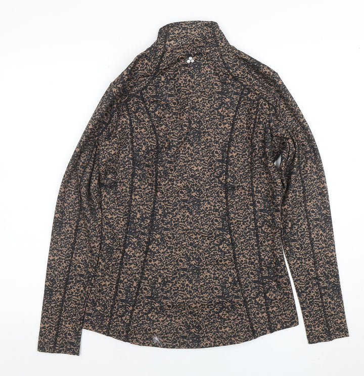Dunnes Stores Womens Brown Animal Print Full Zip Sweatshirt S