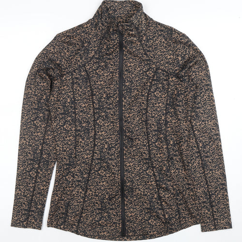 Dunnes Stores Womens Brown Animal Print Full Zip Sweatshirt S