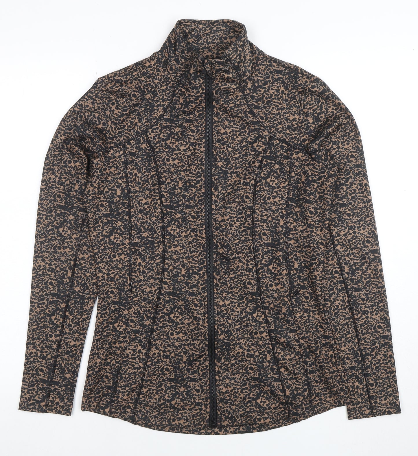 Dunnes Stores Womens Brown Animal Print Full Zip Sweatshirt S