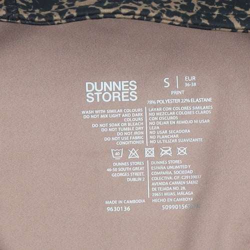 Dunnes Stores Womens Brown Animal Print Full Zip Sweatshirt S