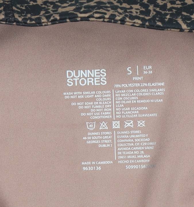 Dunnes Stores Womens Brown Animal Print Full Zip Sweatshirt S