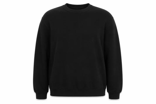 Front view of H&M Basic Women's Black XL Pullover Sweatshirt Cotton Blend Crew Neck