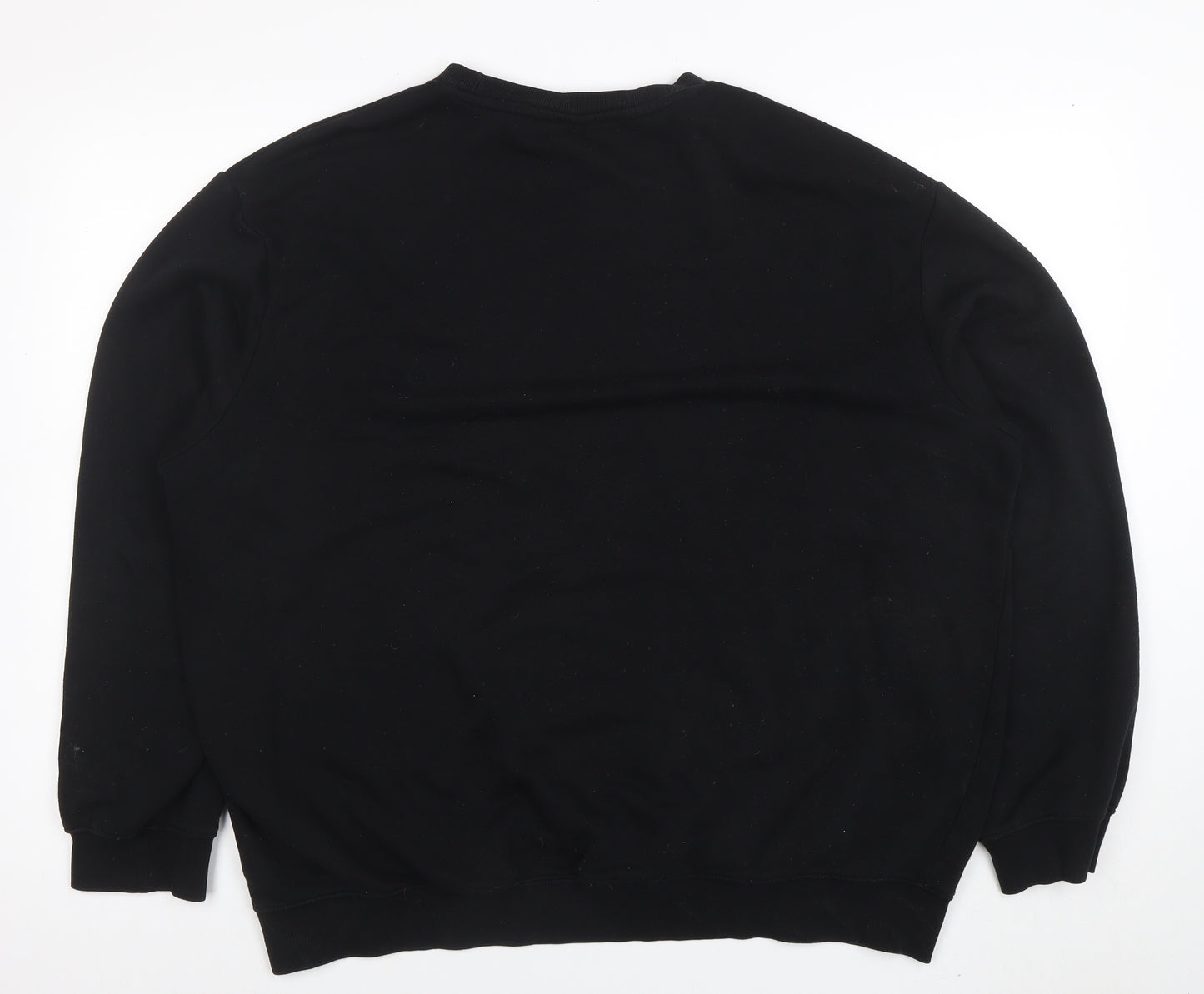 H&M Basic Women's Black XL Pullover Sweatshirt Cotton Blend Crew Neck