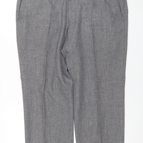 Marks and Spencer Men Mid Grey Regular Fit Dress Trousers 40W 29L
