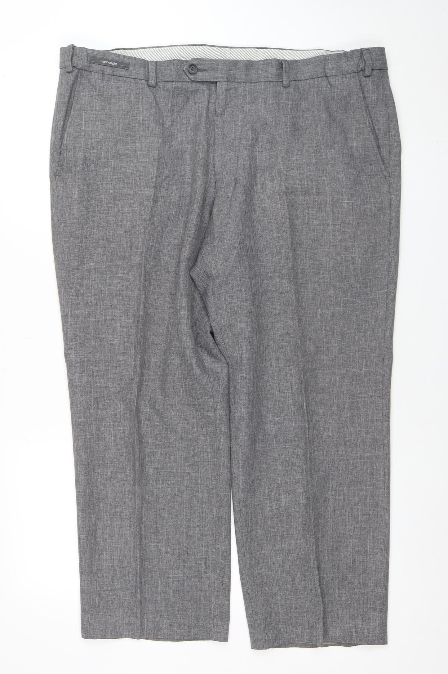 Marks and Spencer Men Mid Grey Regular Fit Dress Trousers 40W 29L