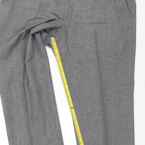 Marks and Spencer Men Mid Grey Regular Fit Dress Trousers 40W 29L