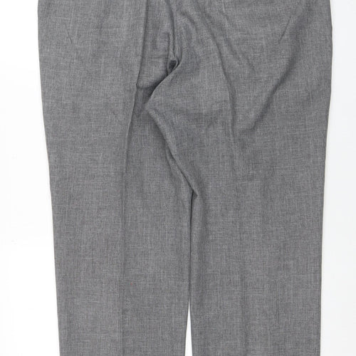 Marks and Spencer Men Mid Grey Regular Fit Dress Trousers 40W 29L