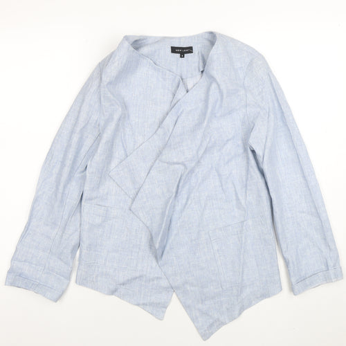 New Look Women's Blue Linen Blend Shawl Collar Blazer Size 8