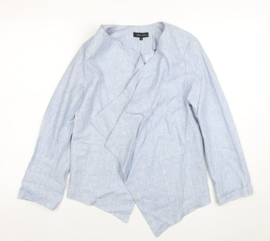 New Look Women's Blue Linen Blend Shawl Collar Blazer Size 8