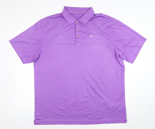 Nike Men's Purple Dri-FIT Golf Polo Shirt XL Regular Fit
