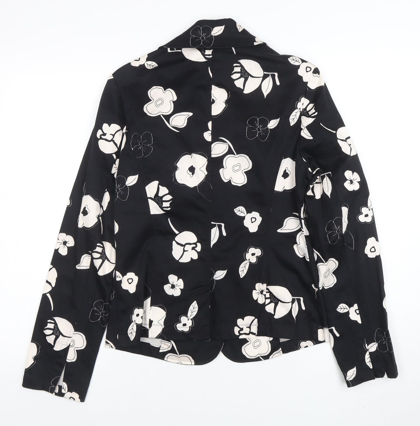 Bunoh.Q Women's Black Floral Single-Breasted Blazer Size M