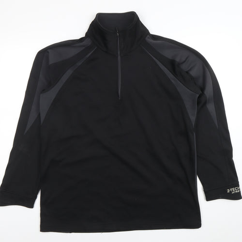 Spiro Men's Black Small 1/4 Zip Performance Sweatshirt