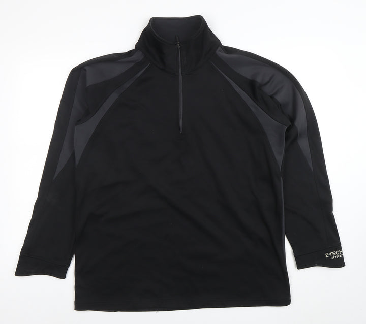Spiro Men's Black Small 1/4 Zip Performance Sweatshirt