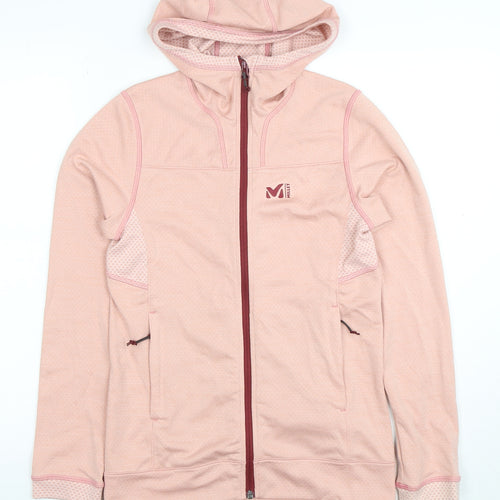 Millet Women Pink Full Zip Hooded Sweatshirt Size 8 Polyester
