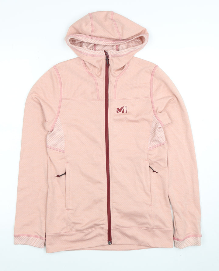 Millet Women Pink Full Zip Hooded Sweatshirt Size 8 Polyester