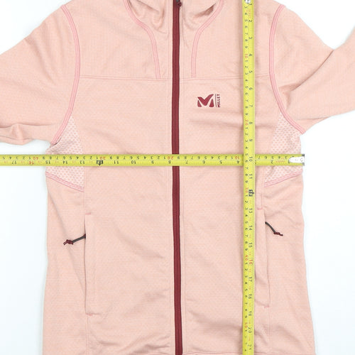 Millet Women Pink Full Zip Hooded Sweatshirt Size 8 Polyester