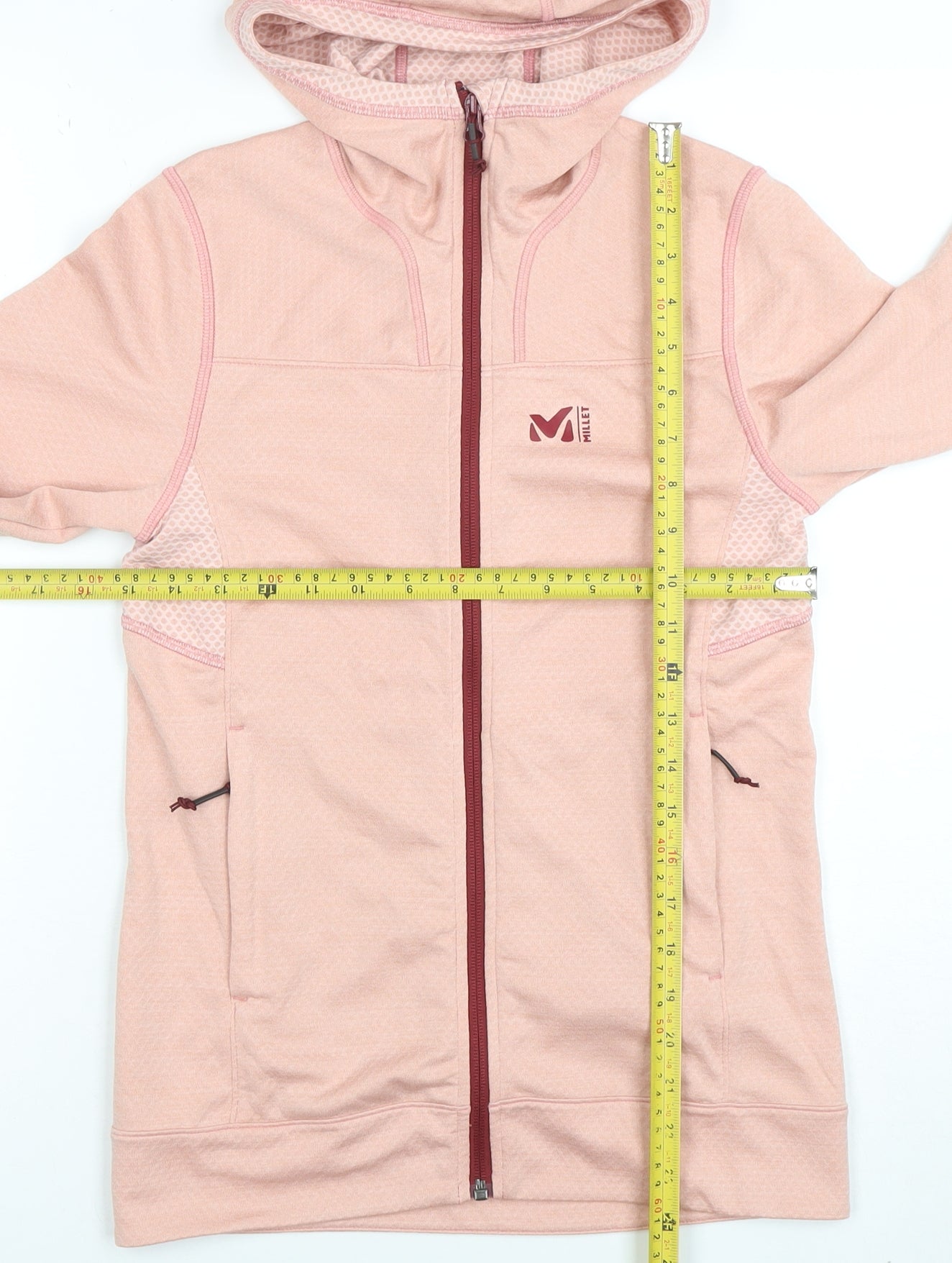 Millet Women Pink Full Zip Hooded Sweatshirt Size 8 Polyester