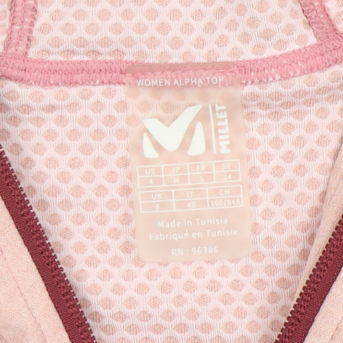 Millet Women Pink Full Zip Hooded Sweatshirt Size 8 Polyester