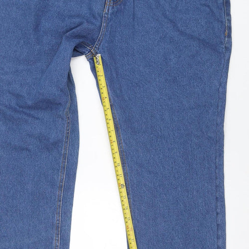 Arizona Blue Men's Blue 36S Straight Leg Denim Jeans Regular Fit