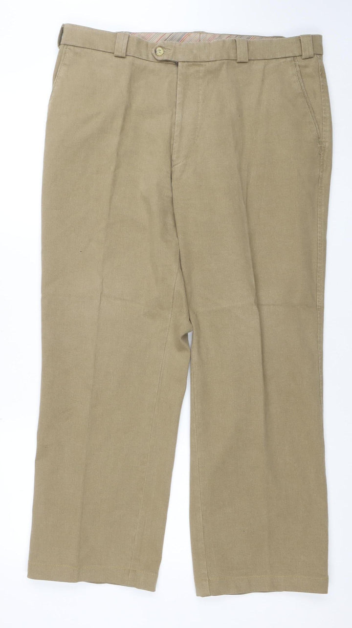 Douglas Men's Beige Chino Trousers 38in Regular Fit Cotton Blend