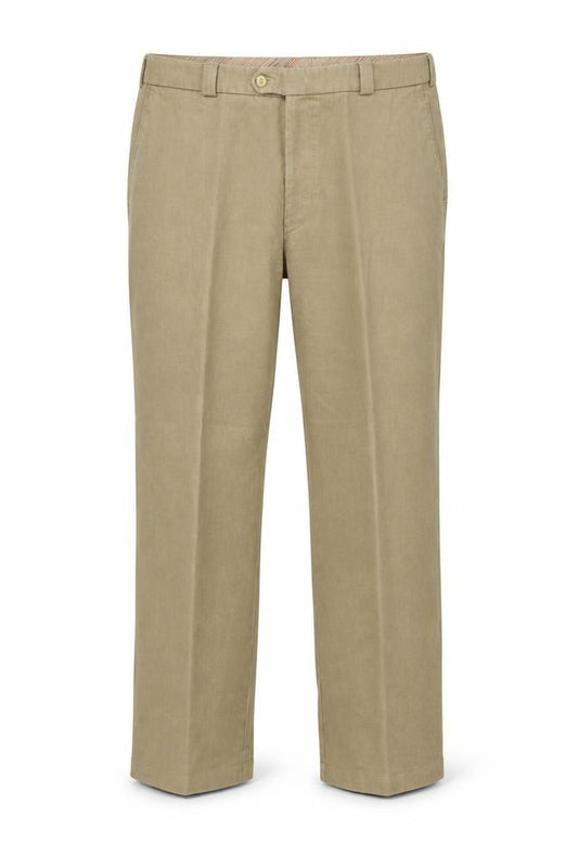 Front view of Douglas Men's Beige Chino Trousers 38in Regular Fit Cotton Blend