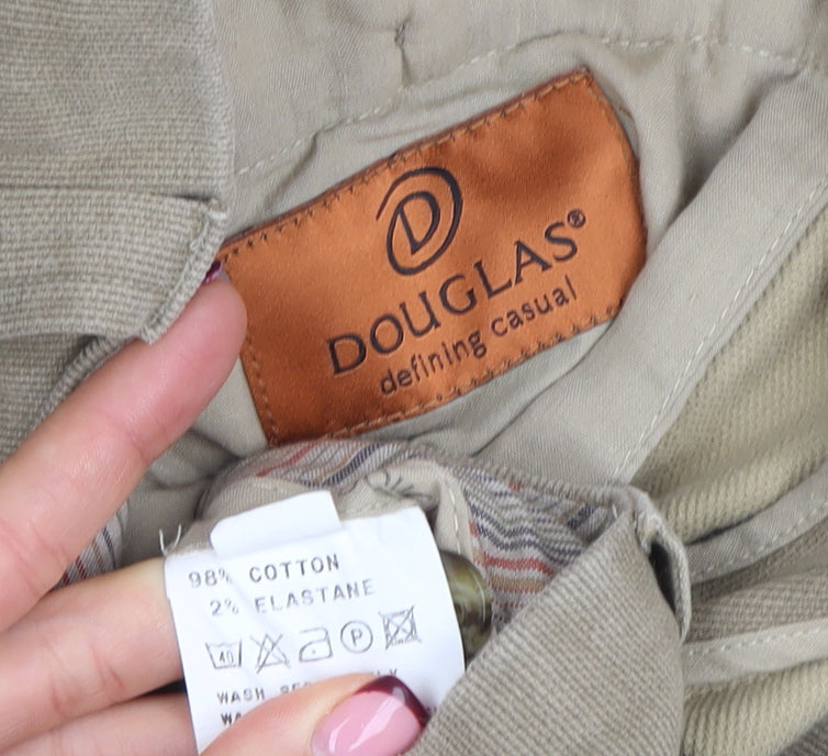 Douglas Men's Beige Chino Trousers 38in Regular Fit Cotton Blend
