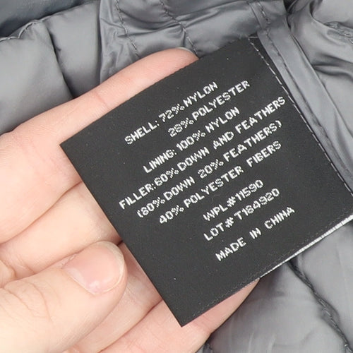 32 Degrees Women's Grey Long Lightweight Puffer Coat Hooded Size S